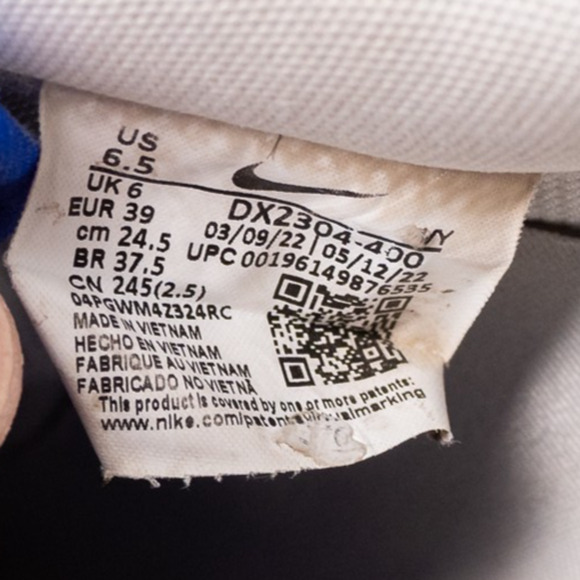 Nike Air Force 1 '07 Patched Up Los Angeles Sneakers Blue Men's 6.5 Womens 8 - Picture 6 of 10